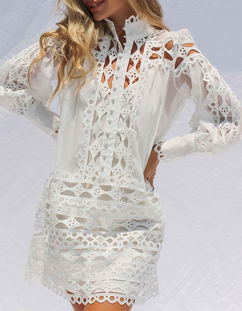 Naomi Ruffle  Shirt Dress