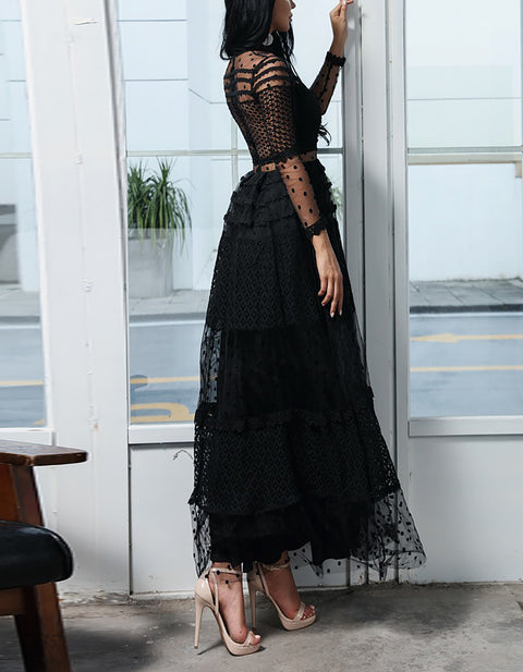 Sexy Long Sleeve  A-line Dress