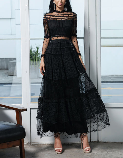 Sexy Long Sleeve  A-line Dress