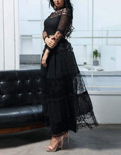 Sexy Long Sleeve  A-line Dress