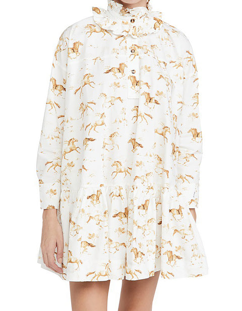 Savannah Ruffle Horse Print Dress