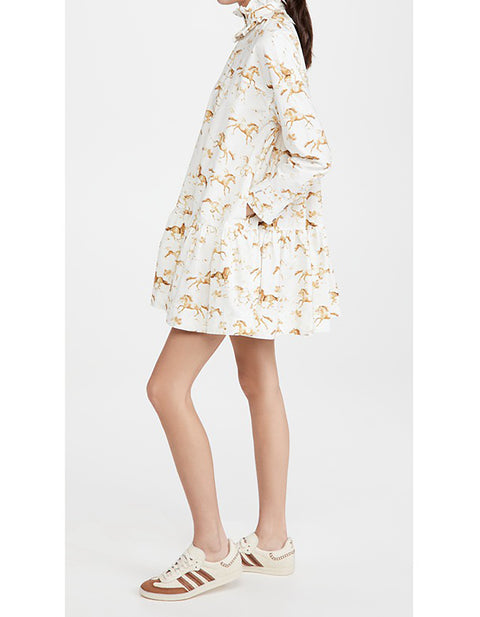 Savannah Ruffle Horse Print Dress