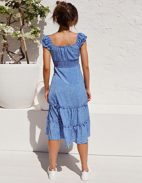 Ella Ruffle Casual Midi Dress