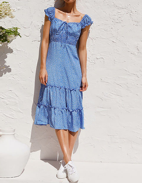 Ella Ruffle Casual Midi Dress