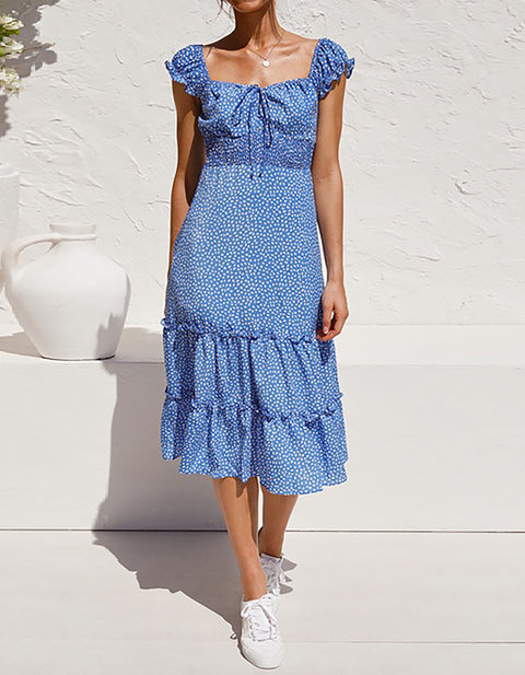 Ella Ruffle Casual Midi Dress