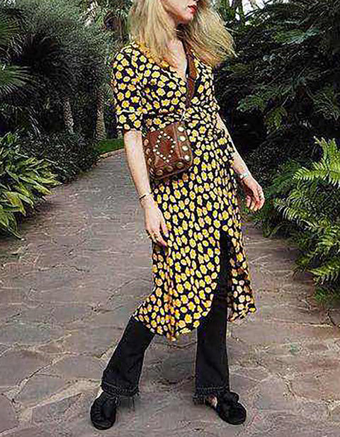 Piper Asymmetrical Floral Midi Dress
