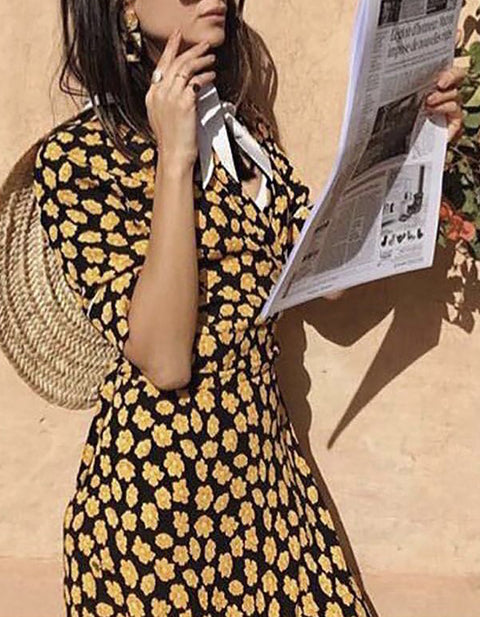 Piper Asymmetrical Floral Midi Dress